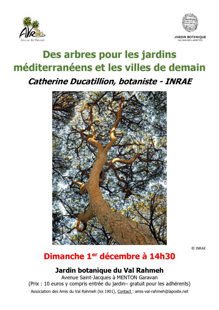 Conférence ”Des arbres pour les jardins méditerranéens et les villes de demain” - Menton